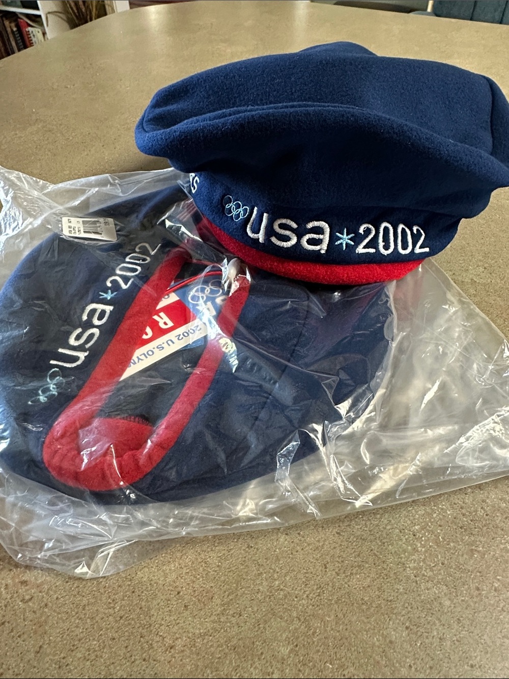 Set of 2 NWT Vintage Roots 2002 Team USA Winter Olympics Fleece Berets
